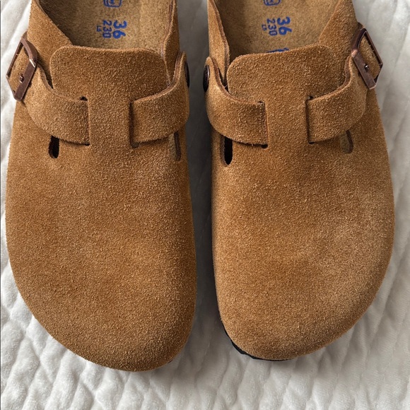 Birkenstock Boston Soft Footbed Clog in Mink Suede - Picture 3 of 8